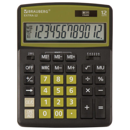 Калькулятор настольный BRAUBERG EXTRA-12-BKOL (206x155 мм)