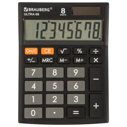Калькулятор настольный BRAUBERG ULTRA-08-BK