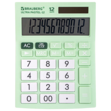 Калькулятор настольный BRAUBERG ULTRA PASTEL-12-LG (192x143 мм)