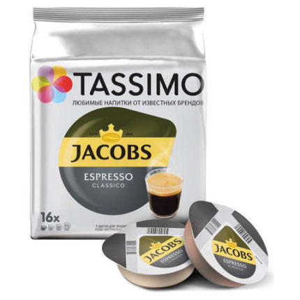 Кофе в капсулах JACOBS "Espresso" для кофемашин Tassimo