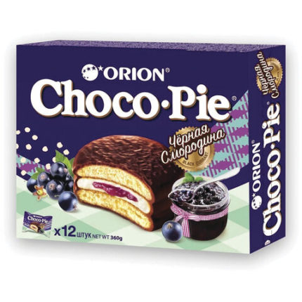 Печенье ORION "Choco Pie Black Currant" темный шоколад с черной смородиной