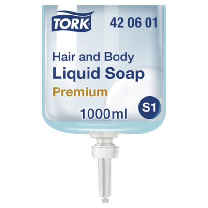 Картридж с жидким мылом-гелем для тела и волос одноразовый TORK (Система S1) Premium