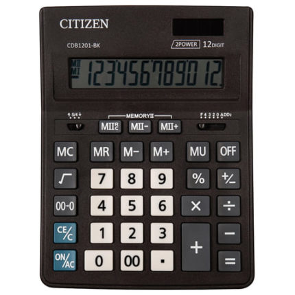 Калькулятор настольный CITIZEN BUSINESS LINE CDB1201BK (205x155 мм)