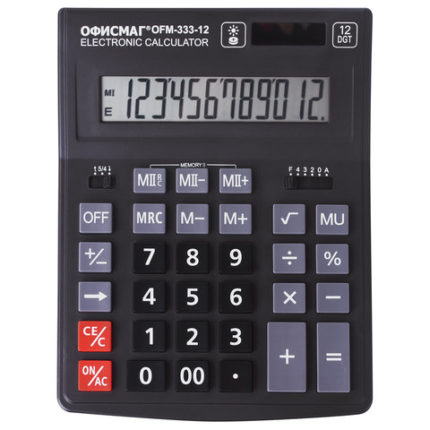 Калькулятор настольный ОФИСМАГ OFM-333 (200x154 мм) 12 разрядов