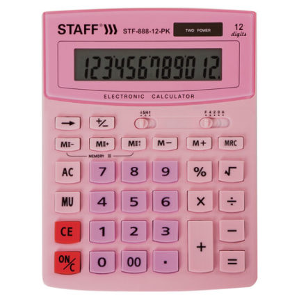 Калькулятор настольный STAFF STF-888-12-PK (200х150 мм) 12 разрядов