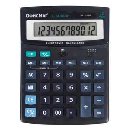 Калькулятор настольный ОФИСМАГ OFM-888-12 (200х150 мм)