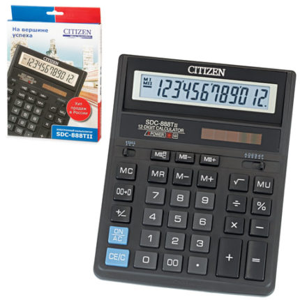 Калькулятор настольный CITIZEN SDC-888TII (203х158 мм)