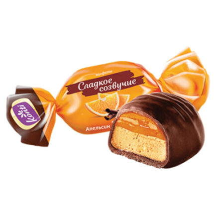 Конфеты шоколадные KONTI "Сладкое созвучие" со вкусом шоколада и апельсина