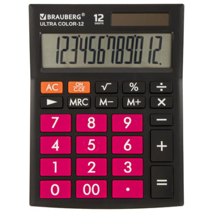 Калькулятор настольный BRAUBERG ULTRA COLOR-12-BKWR (192x143 мм)