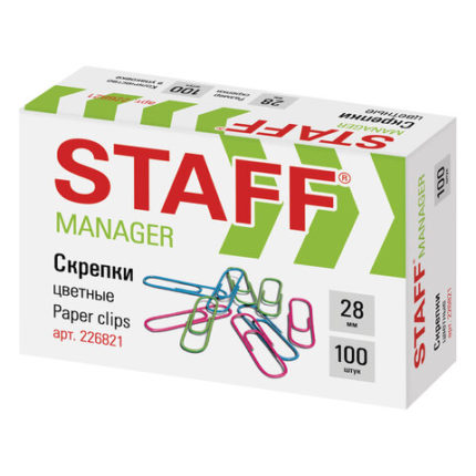 Скрепки STAFF "Manager"