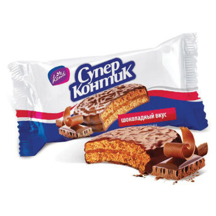 Печенье-сэндвич СУПЕР-КОНТИК с шоколадным вкусом