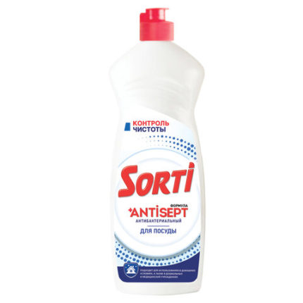 Средство для мытья посуды антибактериальное 900 г SORTI "Контроль чистоты"