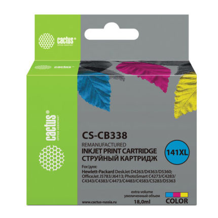 Картридж струйный CACTUS (CS-CB338) для HP OfficeJet J5700/Deskjet D4200