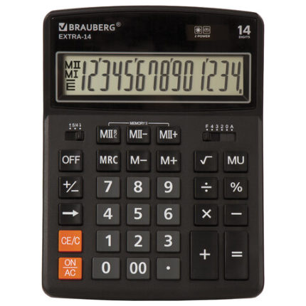 Калькулятор настольный BRAUBERG EXTRA-14-BK (206x155 мм)