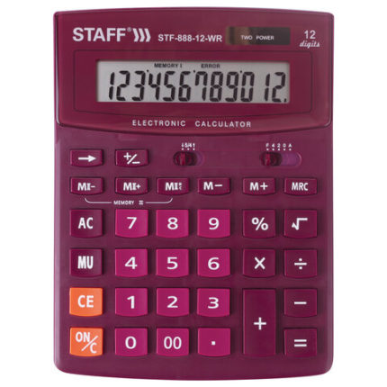 Калькулятор настольный STAFF STF-888-12-WR (200х150 мм) 12 разрядов