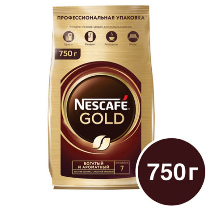 Кофе молотый в растворимом NESCAFE (Нескафе) "Gold"