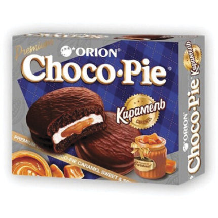 Печенье ORION "Choco Pie Dark Caramel" темный шоколад