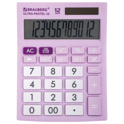 Калькулятор настольный BRAUBERG ULTRA PASTEL-12-PR (192x143 мм)