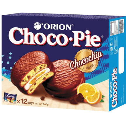 Печенье ORION "Choco Pie Chocochip" c апельсином и кусочками шоколада
