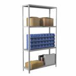 Стеллаж металлический BRABIX "MS Plus-185/30-4", 1850х1000х300 мм, 4 полки, регулируемые опоры, 291104, S241BR153402 — изображение 3