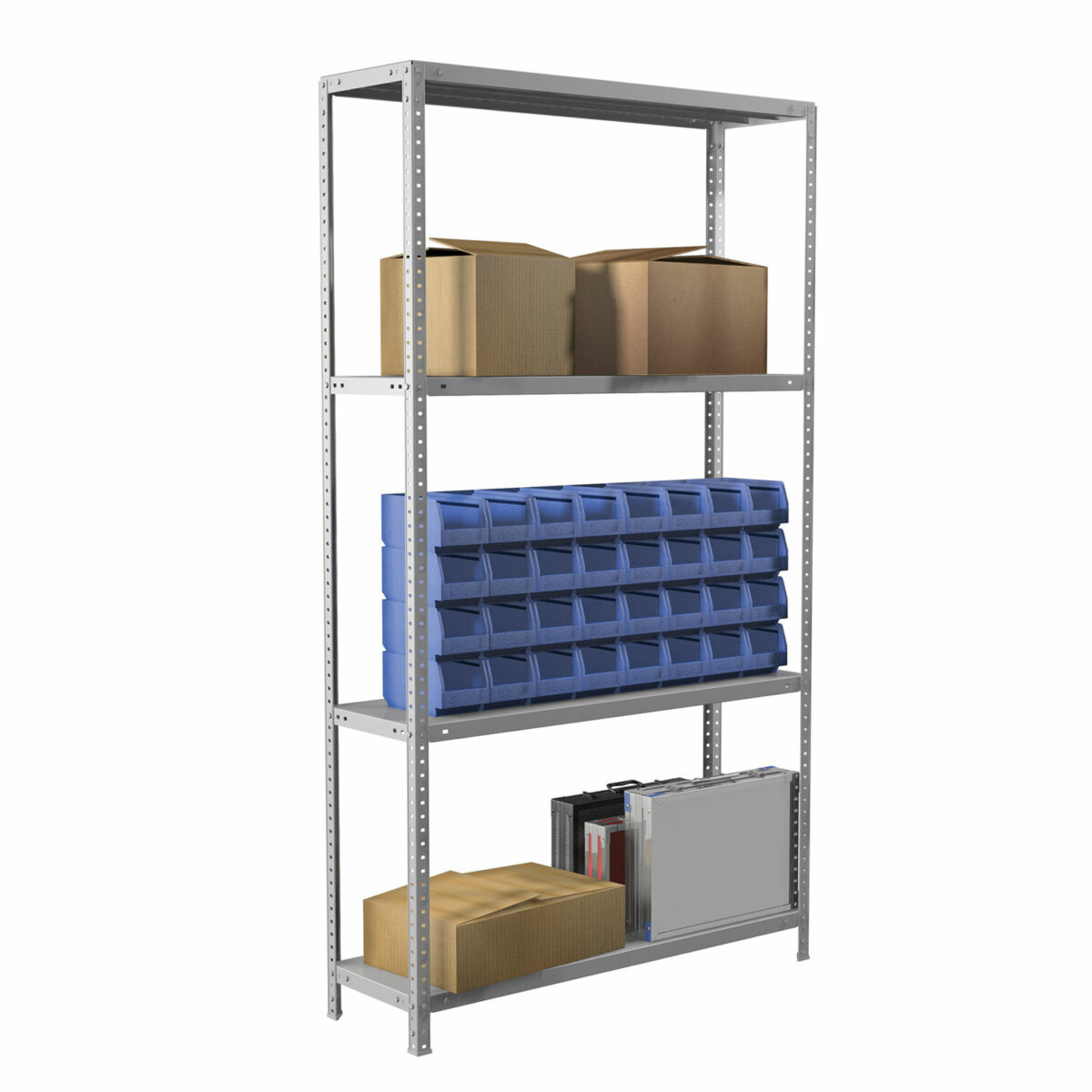 Стеллаж металлический BRABIX "MS KD-180/30-4", 1800х1000х300 мм, 4 полки, сборная стойка, 291114, S240BR143402 — изображение 3