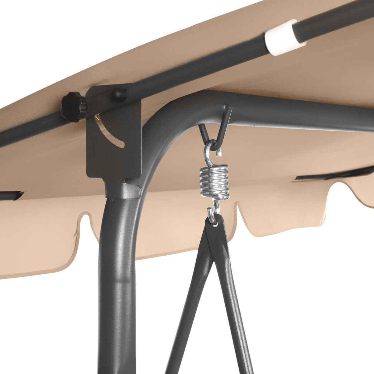 Качели садовые DASWERK (ДАСВЕРК) "COMFORT SC-003", 3 места, Ш170хГ110хВ153 см, мягкое сиденье, кофейный, 680052 — изображение 7