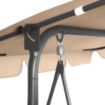 Качели садовые DASWERK (ДАСВЕРК) "COMFORT SC-003", 3 места, Ш170хГ110хВ153 см, мягкое сиденье, кофейный, 680052 — изображение 7