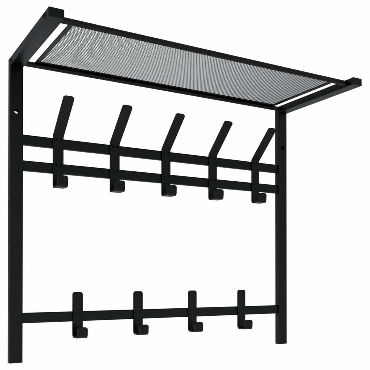 01af572cccb5c7a28b5a4dd991f6ab26_xl Вешалка настенная с полкой 2 яруса "Торонто-22", 585х670х270 мм, 9 крючков, металл, черная, ВСПТ22 Ч — изображение 1