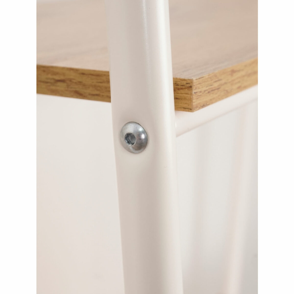 Стеллаж на металлокаркасе "Скандинавия-24", 650х385х1470 мм, 4 полки ЛДСП, белый/дуб, CТCП24 Б — изображение 5