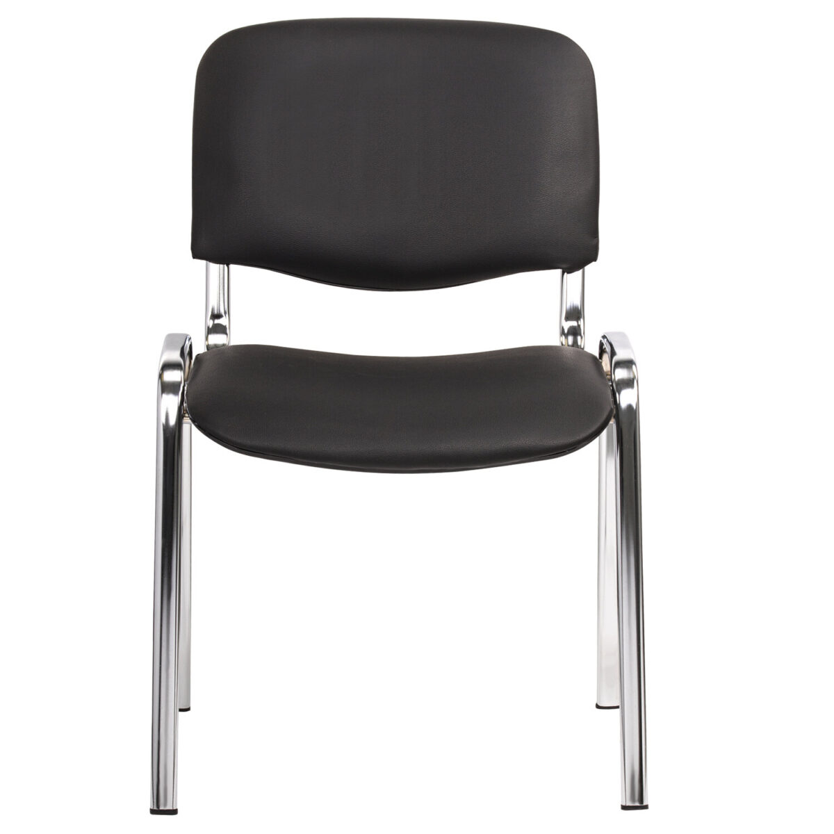 Стул для персонала и посетителей "ИЗО", хромированный каркас, кожзам черный Z-11, К3 — изображение 3
