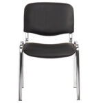 Стул для персонала и посетителей "ИЗО", хромированный каркас, кожзам черный Z-11, К3 — изображение 3