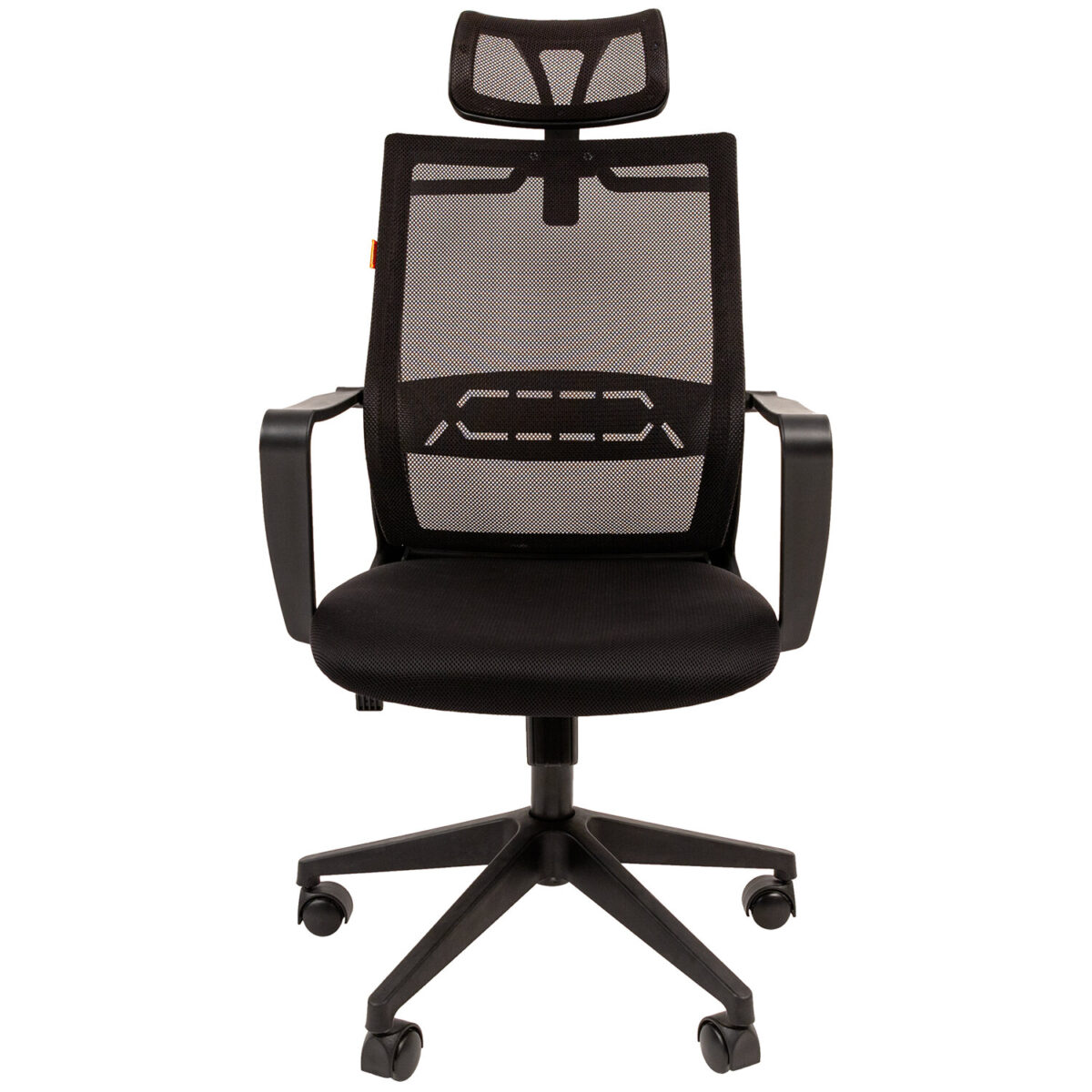 Кресло Chairman СН 545, регулируемый подголовник, вешалка плечики, сетка/ткань TW, черное, 7126770 — изображение 3