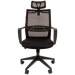 Кресло Chairman СН 545, регулируемый подголовник, вешалка плечики, сетка/ткань TW, черное, 7126770 — изображение 3