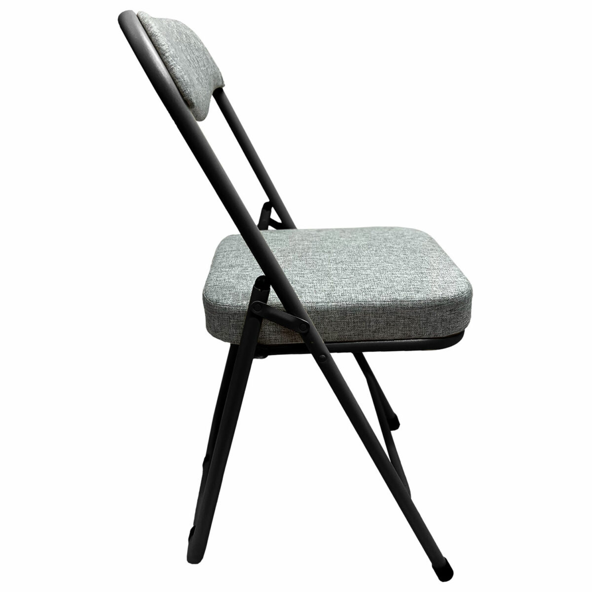 Стул складной для дома и офиса РС04К комфорт, черный каркас, рогожка светло-серая — изображение 5