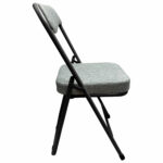 Стул складной для дома и офиса РС04К комфорт, черный каркас, рогожка светло-серая — изображение 5