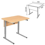 Стол-парта 1-местный регулируемый СУТ.54, 600х500х520-640 мм, рост 2-4, серый каркас, ЛДСП клён — изображение 3