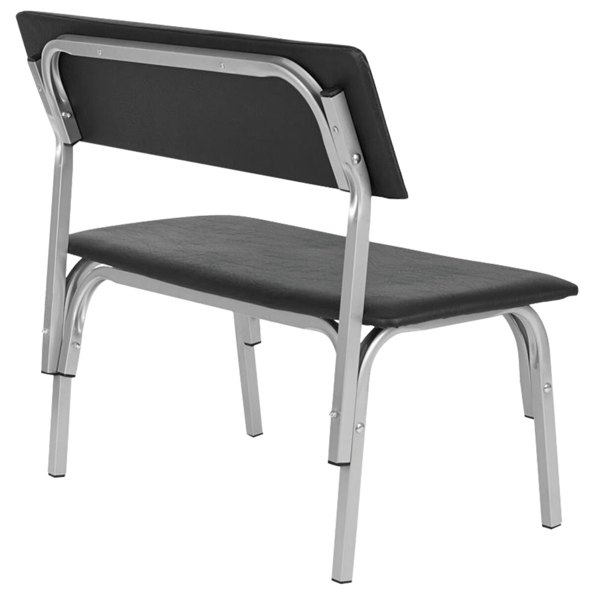 Банкетка со спинкой "Астрид", 1200х450х800 мм, серый каркас, кожзам черный — изображение 3