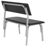 Банкетка со спинкой "Астрид", 1200х450х800 мм, серый каркас, кожзам черный — изображение 3