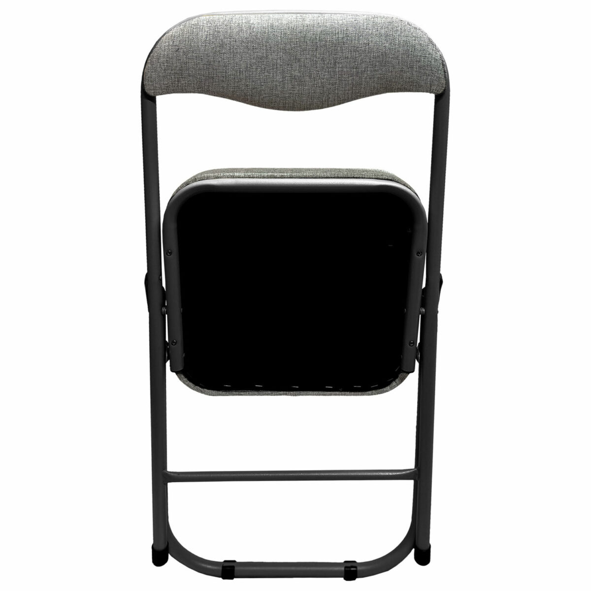 Стул складной для дома и офиса РС04К комфорт, черный каркас, рогожка светло-серая — изображение 6