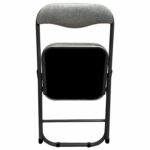 Стул складной для дома и офиса РС04К комфорт, черный каркас, рогожка светло-серая — изображение 6