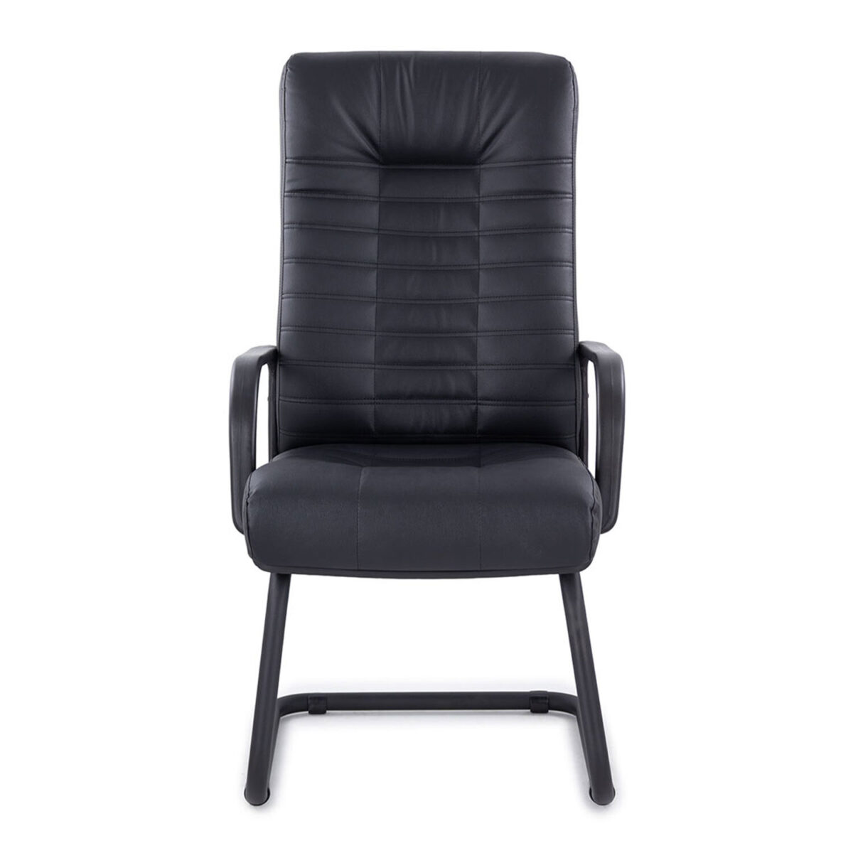 Кресло для приемных и переговорных "Атлант", кожа, черное — изображение 6