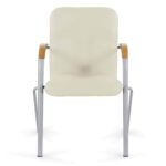 Кресло BRABIX "Samba CF-104", серый каркас, накладки "бук", кожзам бежевый, собрано, 532760 — изображение 3