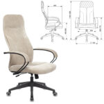 Кресло офисное CH-608, ткань, бежевое, 1614483 — изображение 7