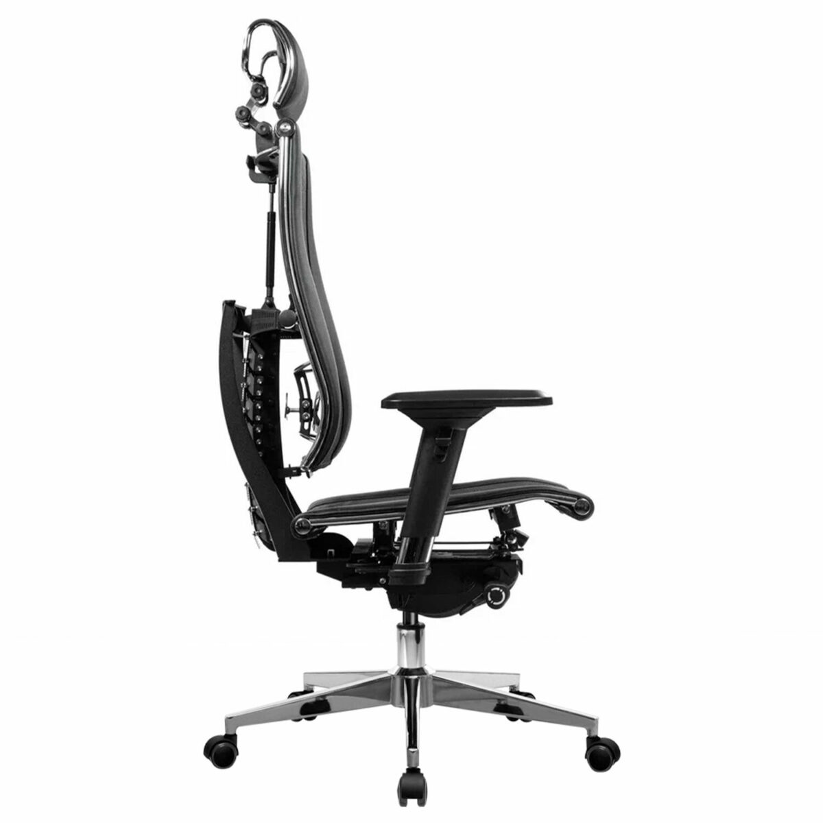 Кресло МЕТТА "YOGA" Y 4DT B2-14D, адаптивная спинка, 3D-подголовник, сверхпрочная сетка, черное — изображение 4