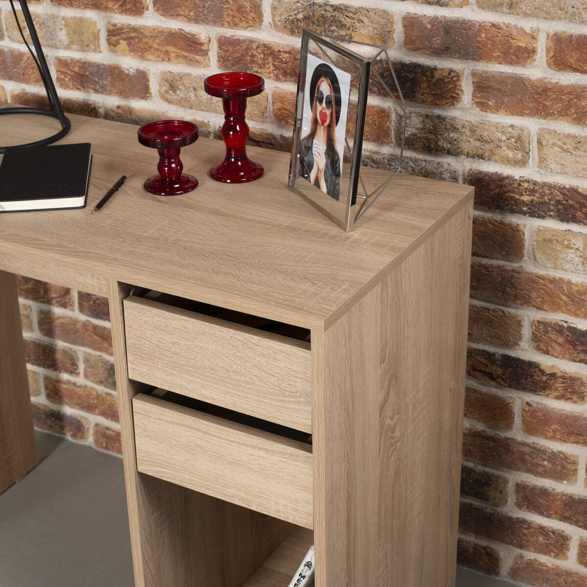 Стол письменный/компьютерный BRABIX "Scandi CD-017", 900х450х750 мм, 2 ящика, дуб сонома, 641895, ЦБ013706-2 — изображение 7