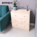 Комод деревянный, сосна, BRABIX "Scandi Wood SC-001" РАСТ, 620х300х700 мм, 3 ящика, 641890, 008.02.35 — изображение 5