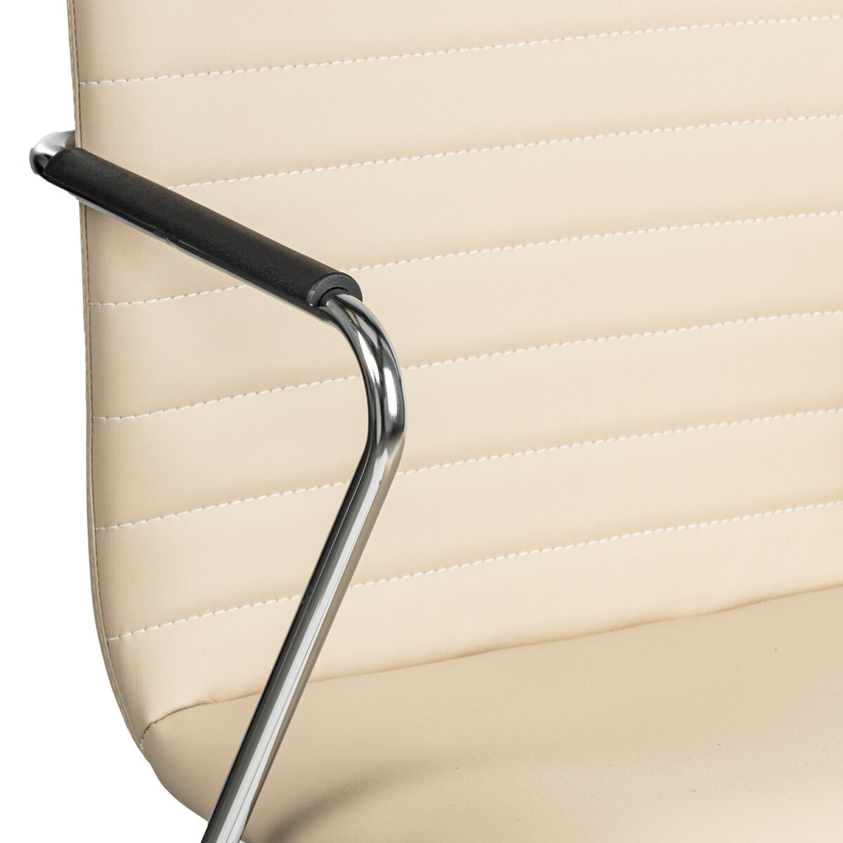 Кресло для приемных и переговорных BRABIX "Visit CF-101", хром, экокожа, бежевое, 532560 — изображение 3