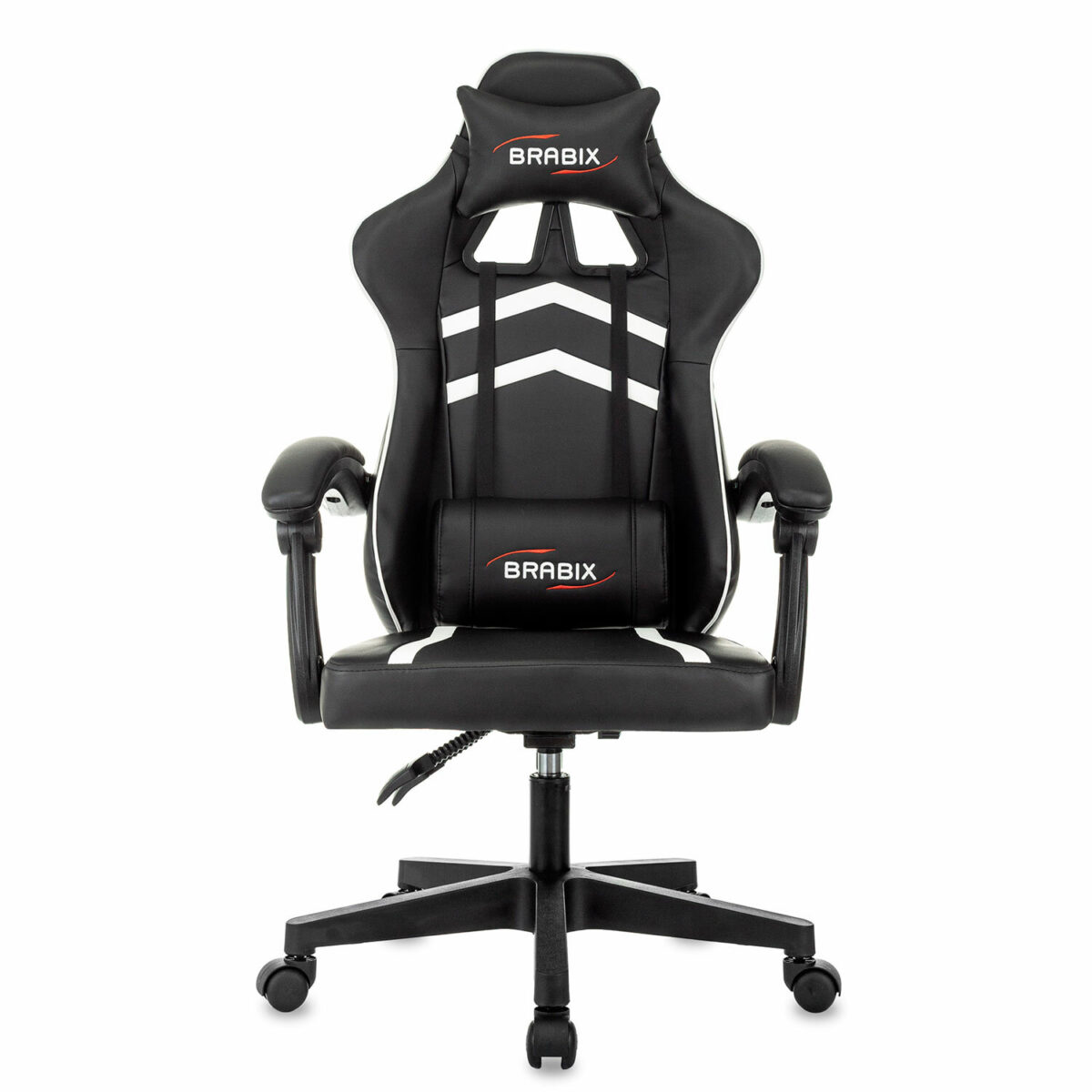 Кресло компьютерное BRABIX "Shooter GM-123", 2 подушки, экокожа, черное/белое, 533191 — изображение 3