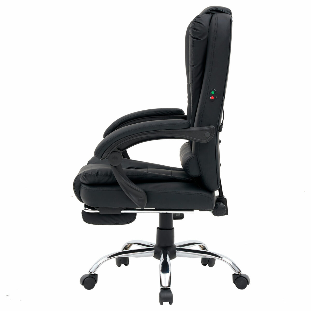 Кресло офисное CROMEX (КРОМЕКС) "Chill MS-005", с функцией вибромассажа, подножка, экокожа, черное, 532958 — изображение 6