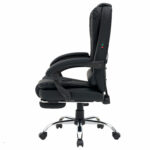 Кресло офисное CROMEX (КРОМЕКС) "Chill MS-005", с функцией вибромассажа, подножка, экокожа, черное, 532958 — изображение 6